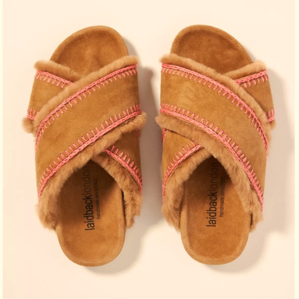 Women's Tan and Pink Sandals